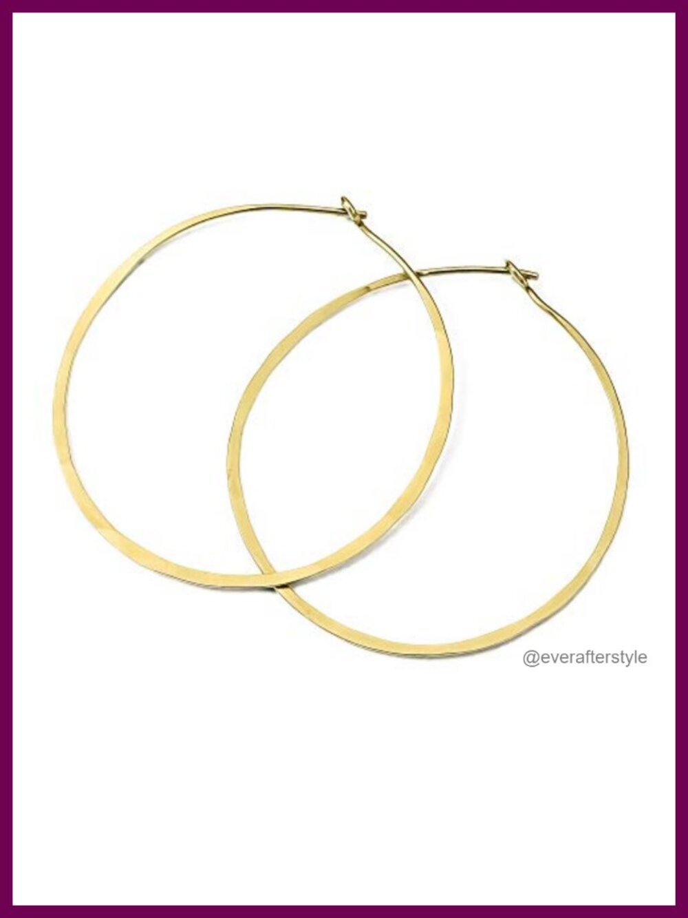 Hammered Hoop Earrings Solid 14K Gold Filled Women's Jewelry